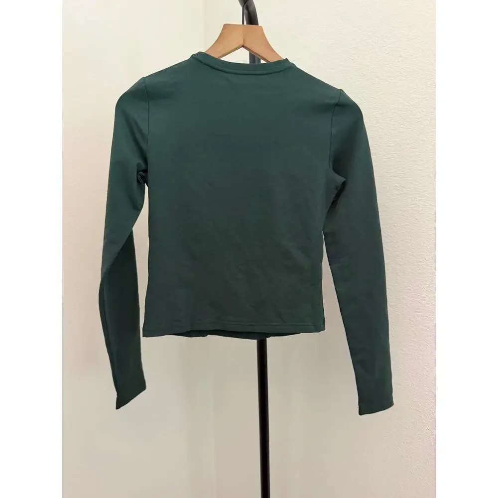 New Walter baker Casey long sleeve top hunter green sz XS $128 - Picture 4 of 5